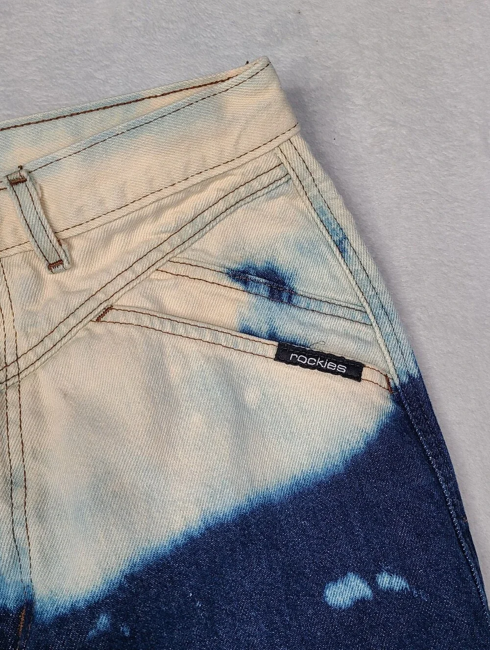 Vtg Rocky Mountain High Rise Mom Jeans Western Tie-Dye 26x31 Americana USA Made
